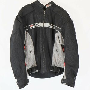 SALE///// メッシュ生地 レーシングジャケット モーターサイクル バイカー サーキット 走行用 ブラック ( メンズ XL ) N1781