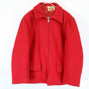 SALE///// 70s USA製 Monterey Club ウールジャケット アウトドア キャンプ ハンティング 防寒 アウター レッド ( メンズ 44 ) N2074