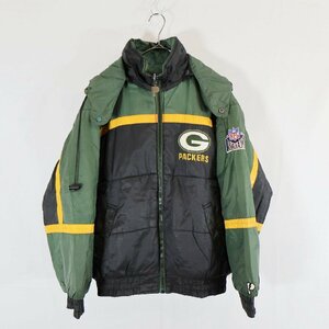 SALE///// PRO LAYER NFL グリーンベイパッカーズ 中綿ナイロンジャケット アメフト プロチーム ブラック ( メンズ M ) Ｎ1949