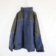 SALE///// FILA フィラナイロンジャケット アウトドア キャンプ 防寒 登山 アウター ネイビー ( メンズ XL ) N2653_画像1