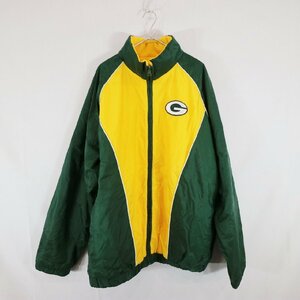 SALE///// NFL グリーンベイパッカーズ リバーシブル ジャージ フリース地 アメフト スポーツ イエロー ( メンズ XXL ) N2214