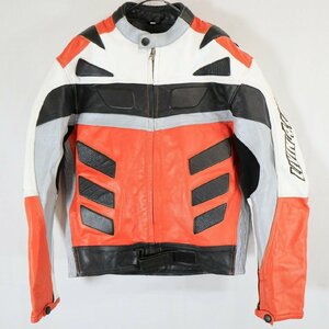 SALE///// LIVIN 4 LIMIT レザー レーシング ジャケット モーターサイクル バイカー サーキット 走行用 オレンジ ( メンズ XL ) N2248