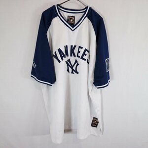 SALE///// MLB ニューヨーク・ヤンキース 半袖 ベースボールシャツ プロチーム 野球 ホワイト ( メンズ 3XL ) N3052