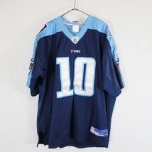 SALE///// Reebok リーボック NFL テネシー・タイタンズ 半袖 ゲームシャツ プロチーム アメフト スポーツ ネイビー ( メンズ 52 ) N2845_画像2