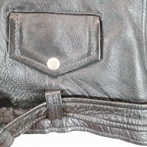 SALE///// LEATHER CLUB レザー ダブル ライダースジャケット アメカジ バイカー サーキット ブラック ( メンズ XLサイズ相当 ) N3096_画像6