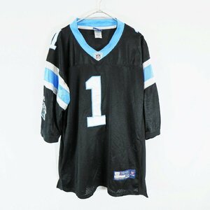 SALE///// Reebok リーボック NFL カロライナ・パンサーズ 半袖 ゲームシャツ プロチーム アメフト ブラック ( メンズ 52 ) N2956