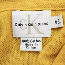 SALE///// Calvin Klein カルバンクライン 半袖 ポロシャツ ハーフジップ 無地 イエロー ( メンズ XL ) N3283_画像9