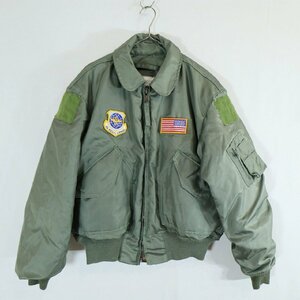 SALE///// 80s 米軍 実物 US.AIR FORCE CWU-45/P フライトジャケット ミリタリー アメリカ軍 軍服 空軍 オリーブ ( メンズ L ) N3215