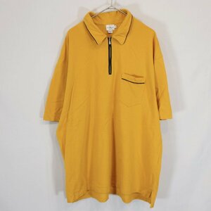 SALE///// Calvin Klein カルバンクライン 半袖 ポロシャツ ハーフジップ 無地 イエロー ( メンズ XL ) N3283