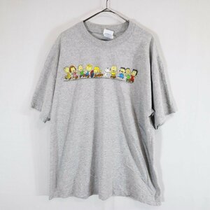 SALE///// SNOOPY スヌーピー 半袖 プリントTシャツ キャラクター フロントプリント グレー ( メンズ XL ) N3298