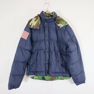 SALE///// DENIM & SUPPLY RALPH LAUREN ラルフローレン ダウン ジャケット アメカジ ビンテージ風 ネイビー ( メンズ L ) N3263