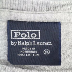 SALE///// 90s Polo Ralph Lauren ラルフローレン 半袖 プリントTシャツ ゴルフ ポロベア フロントプリント グレー ( メンズ XL ) N3259の画像10