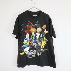 SALE///// KINGDOM HEARIS キングダムハーツ 半袖 プリントTシャツ ディズニー ゲーム ソラ リク カイリ ブラック ( メンズ L ) N3366