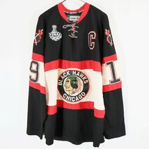 SALE///// Reebok リーボック NHL シカゴ・ブラックホークス ゲームシャツ アイスホッケー スポーツ ブラック ( メンズ 46 ) N3515_画像1
