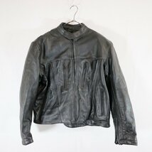 SALE///// UNKNOWN レーシングレザージャケット モーターサイクル バイカー サーキット 走行用 ブラック ( メンズ XL ) N3686_画像1