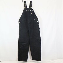 SALE///// Carhartt カーハート ダック地 オーバーオール ワークウェア 作業着 日曜大工 ブラック ( メンズ M相当 ) N3674_画像1