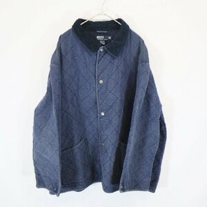 SALE///// 90s Polo by RALPH Lauren ポロ ラルフローレン キルティング 中綿ジャケット 防寒 アウター ネイビー ( メンズ 3X ) N3892