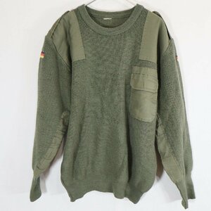 SALE///// 実物 GERMAN ARMY コマンドセーター ウールニット ドイツ軍 ミリタリー 防寒 ワッペン グリーン ( メンズ 48相当 ) N4235