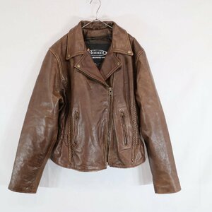 SALE///// Xelement ダブルライダースジャケット モーターサイクル バイカー サーキット 走行用 ブラウン ( レディース 2XL ) Ｎ4272