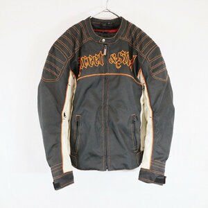 SALE///// STREET&STEEL レーシングジャケット モーターサイクル バイカー サーキット 走行用 ブラック ( メンズ L ) N4511