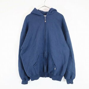 SALE///// 90s USA製 RUSSEL ATHLETIC ラッセル スウェット パーカー ジャケット アウター 防寒 フーディー ネイビー ( メンズ XL ) N