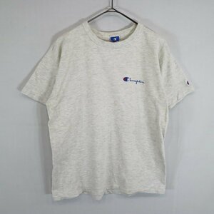 SALE///// 80s~90s USA製 Chanpion チャンピオン 半袖 プリントTシャツ 霜降り 胸ワンポイント グレー ( メンズ L ) N4906