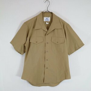 SALE///// 00s USMC 半袖 オフィサーシャツ 海兵隊 アメリカ軍 軍服 DSCP ベージュ ( メンズ L相当 ) N5038