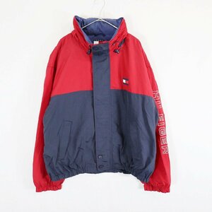 SALE///// 90s TOMMY HILFIGER トミーヒルフィガー セーリングジャケット 防寒 アウター レッド ( メンズ XXL ) N5068