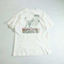 SALE///// 【SALE】F□ 90年代 USA製 Banana Republic バナナリパブリック Travel Safari Clothing プリントTシャツ 白 ( ≒L ) k_画像2