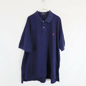 SALE///// Polo Ralph Lauren ポロラルフローレン S/S ポロシャツ 鹿の子 半袖 カジュアル 無地 ネイビー ( メンズ 2XB ) M9469