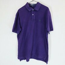 SALE///// Polo by Ralph Lauren ポロラルフローレン S/S ポロシャツ 鹿の子 半袖 カジュアル 無地 パープル ( メンズ L ) M9447_画像1