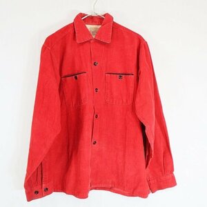 SALE///// 70's King Kole キングコール 長袖 無地シャツ アメリカンカジュアル コーデュロイ レッド ( メンズ M ) M9738