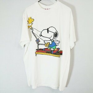 SALE///// 90s PEANUTS スヌーピー 半袖 プリントTシャツ キャラクター 大きいサイズ ホワイト ( メンズ XL ) M9767