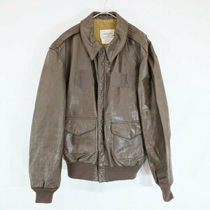 SALE///// 80s USA製 SADDLERY A-2 タイプ フライトジャケット ミリタリー 民間品 レプリカ 空軍 ブラウン ( メンズ 46L ) M9800