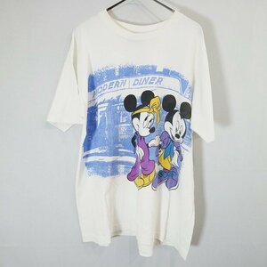 SALE///// 90s USA製 Disney ディズニー ミッキー ミニー 半袖 プリントTシャツ ホワイト ( メンズ ONE SIZE(XL相当） ) M9764