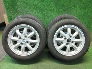 ミニライト 14インチ 14x4.5J PCD100 +45 4H 155/65R14 4本　ウェイク タント ミライース 等　　2023.12.27.O.3-A80