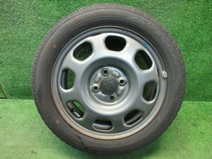 TOPY製 スチール 15インチ 15x4.5J PCD100 +？ 4H 165/60R15 1本　ソリオ ハスラー 等　　2023.11.24.O.4-A60