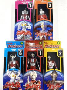 M-5639 【同梱不可】980円～ 現状品　BANDAI/バンダイ　ソフビ5点まとめ　ウルトラヒーローシリーズ　フィギュア　キャラクターグッズ　