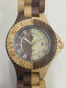 M-5653 【同梱不可】980円～ 中古品　EINBAND/アインバンド　木製　WOOD WATCH　クォーツ　メンズ　腕時計　