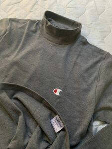 ★裏起毛♪保温【新品】【Ｍ】送料185円！Champion(チャンピオン)カットソータートルネックシャツ【GRY】★