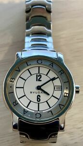 ブルガリ ソロテンポ ST35S BVLGARI Solotempo デイト クォーツ シルバー×ホワイト 白文字盤 メンズ 男性 腕時計　