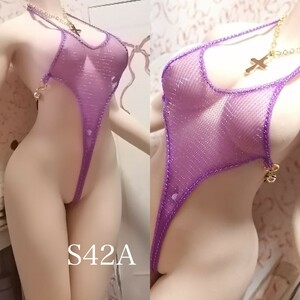 ☆S42A★シースルー★パープル★コスチュームセット★1/6スケール ★超柔軟性シームレス★ファイセン☆nagika