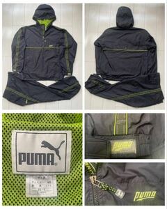 送料無料 90s puma heritage ヘリテージ NYLON ナイロン ジャージ 上下 SETUP セットアップ トラック スーツ ジャケット パーカー パンツ L