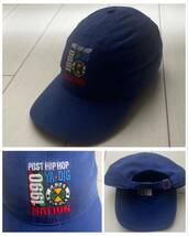 送料無料 CROSS COLOURS クロスカラーズ YA DIG POST HIP HOP NATION 1990 刺繍 CAP キャップ 帽子 blue ブルー 青 TLC SPIKE LEE wu 90s_画像1