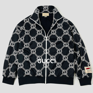 美品 GUCCI グッチ GG柄 インターロッキング トラックジャケット S 黒 Interlocking G Zipped Track Jacket