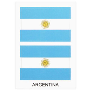 国旗◆メール100円◆ アルゼンチン 小 2枚入 PP素材,耐水 東洋マーク ステッカー 3447