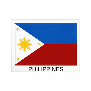 国旗◆メール100円◆ フィリピン 大 PP素材,耐水 東洋マーク ステッカー 3441