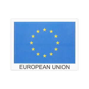 国旗◆メール100円◆ EU 大 PP素材,耐水 東洋マーク ステッカー 3436
