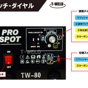 自動車板金修復用 スタッド溶接機 TW-80 日本専用 100V (最大110V) 1セットの画像3
