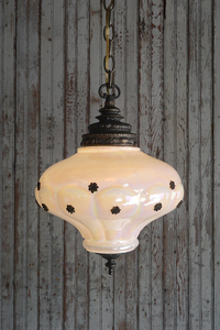  antique milk marble glass hanging lowering lamp [alm-445] hanging in dust real hanging lowering display light indirect lighting Vintage USA